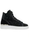 Philipp Plein Rhinestone Embellished Hi-top Sneakers In Black
