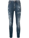 Philipp Plein Super High Waist Jeans In Blue