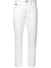 Philipp Plein Crystal Embellished Slim-fit Jeans In White