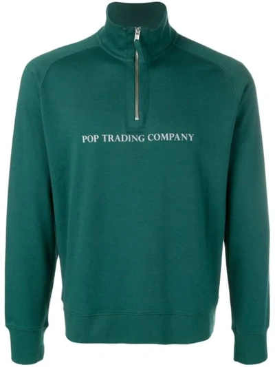 Pop Trading Company Logo Printed Sweatshirt In Green