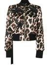 Philipp Plein Leopard Print Cropped Jacket In Black
