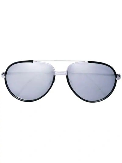 Linda Farrow Aviator Sunglasses In Metallic