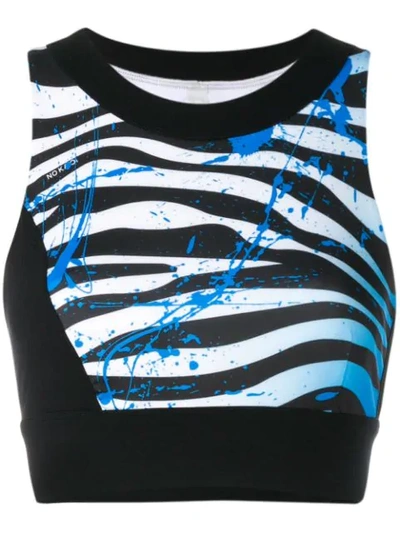 No Ka'oi Printed Cropped Tank Top In Blue