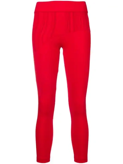 No Ka'oi Pintuck Panel Front Leggings In Red