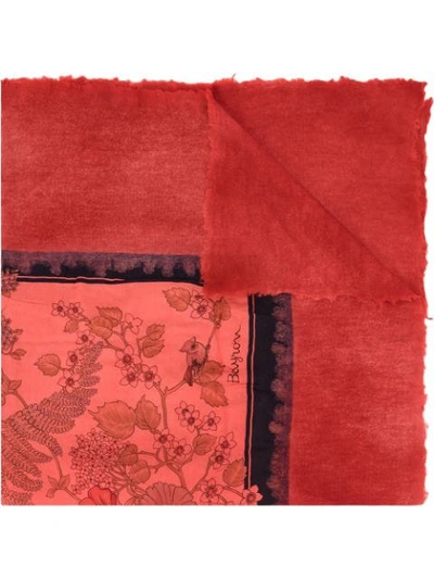 Avant Toi Floral Print Scarf In Red