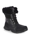 Ugg Men's Butte Waterproof Leather Cuffed Boots In Black/black