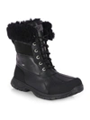 Ugg Men's Butte Waterproof Leather Cuffed Boots In Black