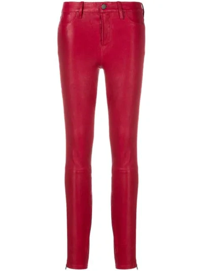 J Brand Skinny Trousers In Red
