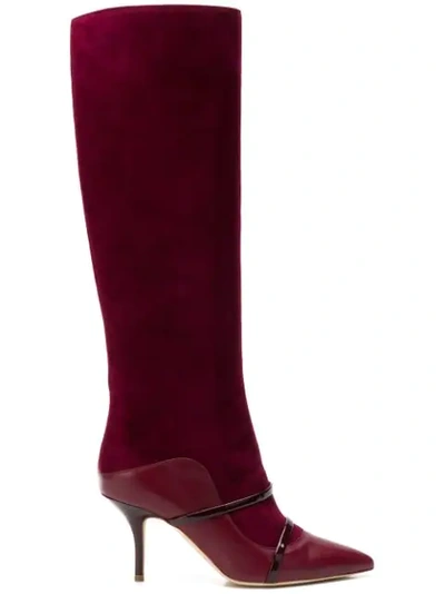 Malone Souliers Madison 70 Suede Knee-high Boots In Red