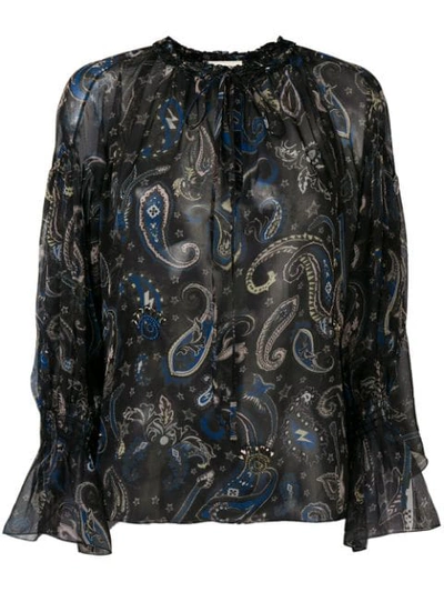 Zadig Voltaire Talisa Print Tunique Blouse In Black ModeSens