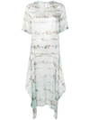 Preen By Thornton Bregazzi Floral Print Asymmetric T-shirt Dress In Blue