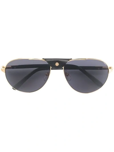 Cartier Santos De  Aviator-frame Sunglasses In Gold