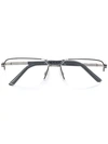 Cazal Rectangular Half Frame Glasses In Metallic