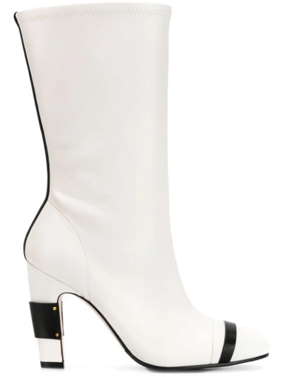 Stuart Weitzman Porter White Leather Boots