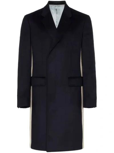 Gucci Men's Cashmere Side-stripe Top Coat In Blue