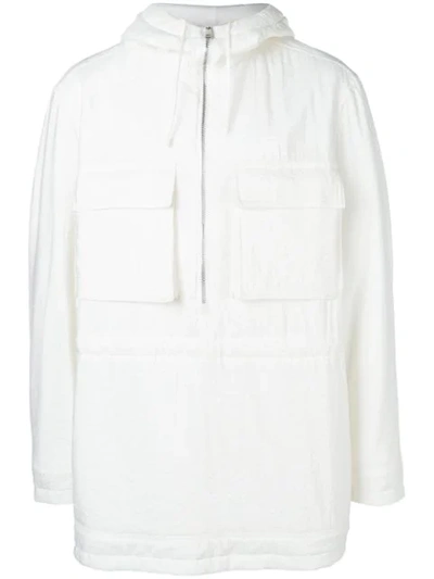 Jil Sander Hooded Padded Coat In White