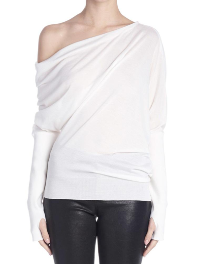 Tom Ford Off-the-shoulder Cashmere-blend Sweater In White