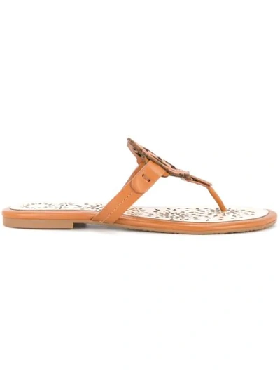 Tory Burch Miller Scallop Sandals In Brown