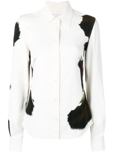 Victoria Beckham Cow Print Shirt In White