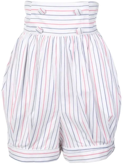 Rosie Assoulin Striped Shorts In 901-blue Red