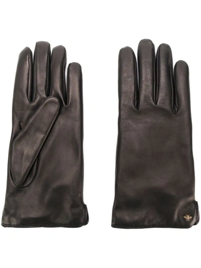 Gucci Bee Motif Gloves In Black