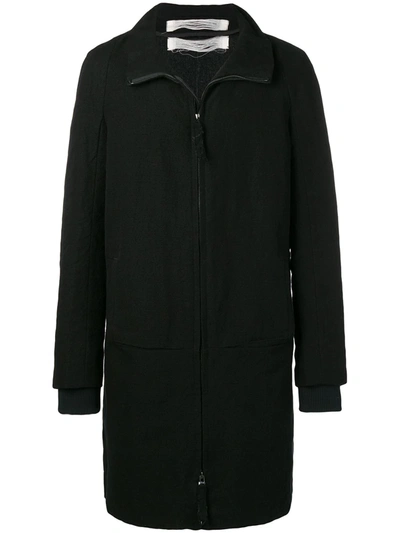 Individual Sentiments Woven Straight Fit Coat In Black