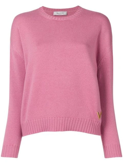 Valentino Cashmere Knitted Sweater In Pink