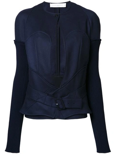Victoria Beckham Longsleeve Bustier Jacket - Blue