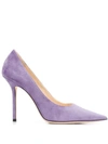 Jimmy Choo 'love 100' Suede Pumps In Purple