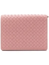 Bottega Veneta Intrecciato Weave Wallet In Pink