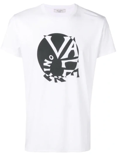 Valentino Spiral Logo Print T-shirt In White