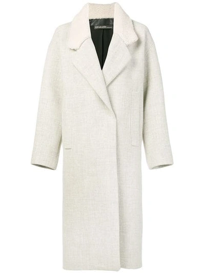 32 Paradis Sprung Frères Oversized Midi Coat In Neutrals