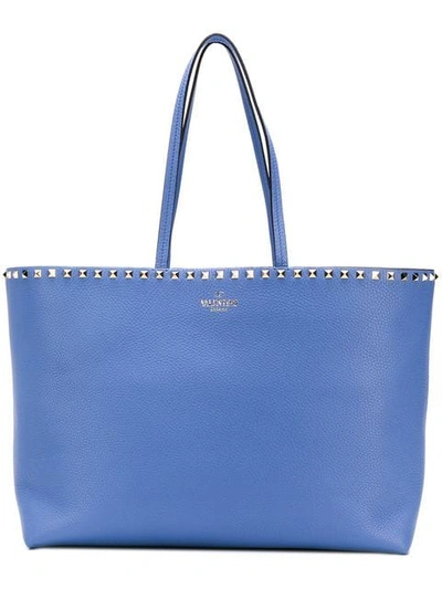 Valentino Garavani Rockstud Shopper Tote Bag In Blue