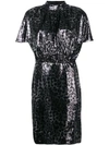 Msgm Shortsleeved Sequin Dress In Black