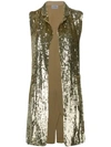 P.a.r.o.s.h Embellished Draped Waistcoat In Gold