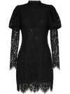 Ganni Everdale Lace Mini Dress - Black