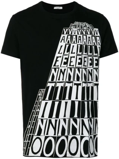 Valentino Tower-print Cotton-jersey T-shirt In Black