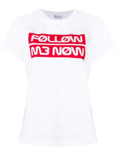 Red Valentino Lettering Logo Print T-shirt In White