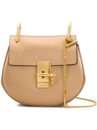 Chloé Drew Mini Shoulder Bag In Gold