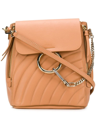 Chloé Faye Small Backpack In Neutrals