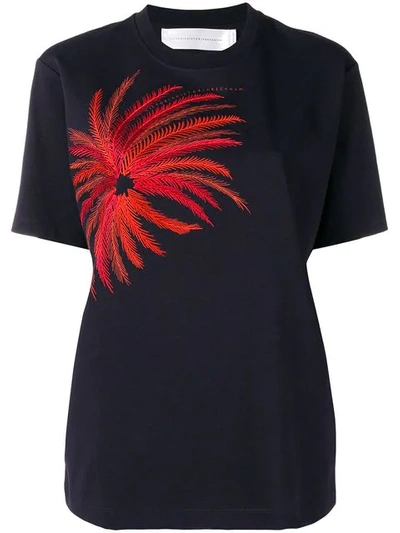 Victoria Victoria Beckham Swirling Leaves T-shirt In Blue