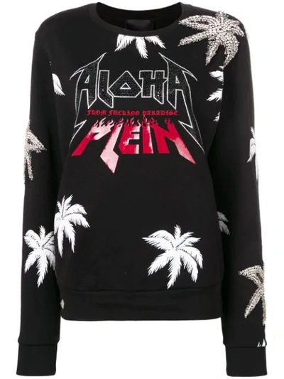 Philipp Plein Sweatshirt Ls Aloha Plein In Black