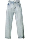 3.1 Phillip Lim Cropped Stripe Detail Jeans In Blue