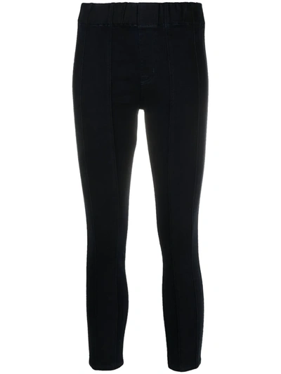 J Brand Black Stretch Cotton Cropped Skinny Jeans