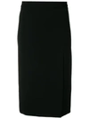 P.a.r.o.s.h Pencil Skirt With Side Slit In Black