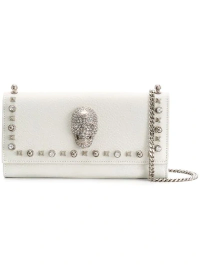 Philipp Plein Studs Shoulder Bag In White