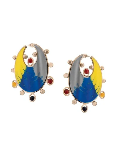 Missoni Moon-shaped Drop Earrings In Multicolour