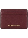 Michael Michael Kors Logo Plaque Card Holder In Red