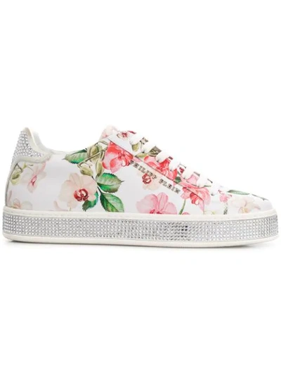 Philipp Plein Crystal Low-top Sneakers In White