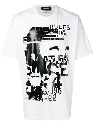 Dsquared2 T-shirt Mit "rules"-print In White